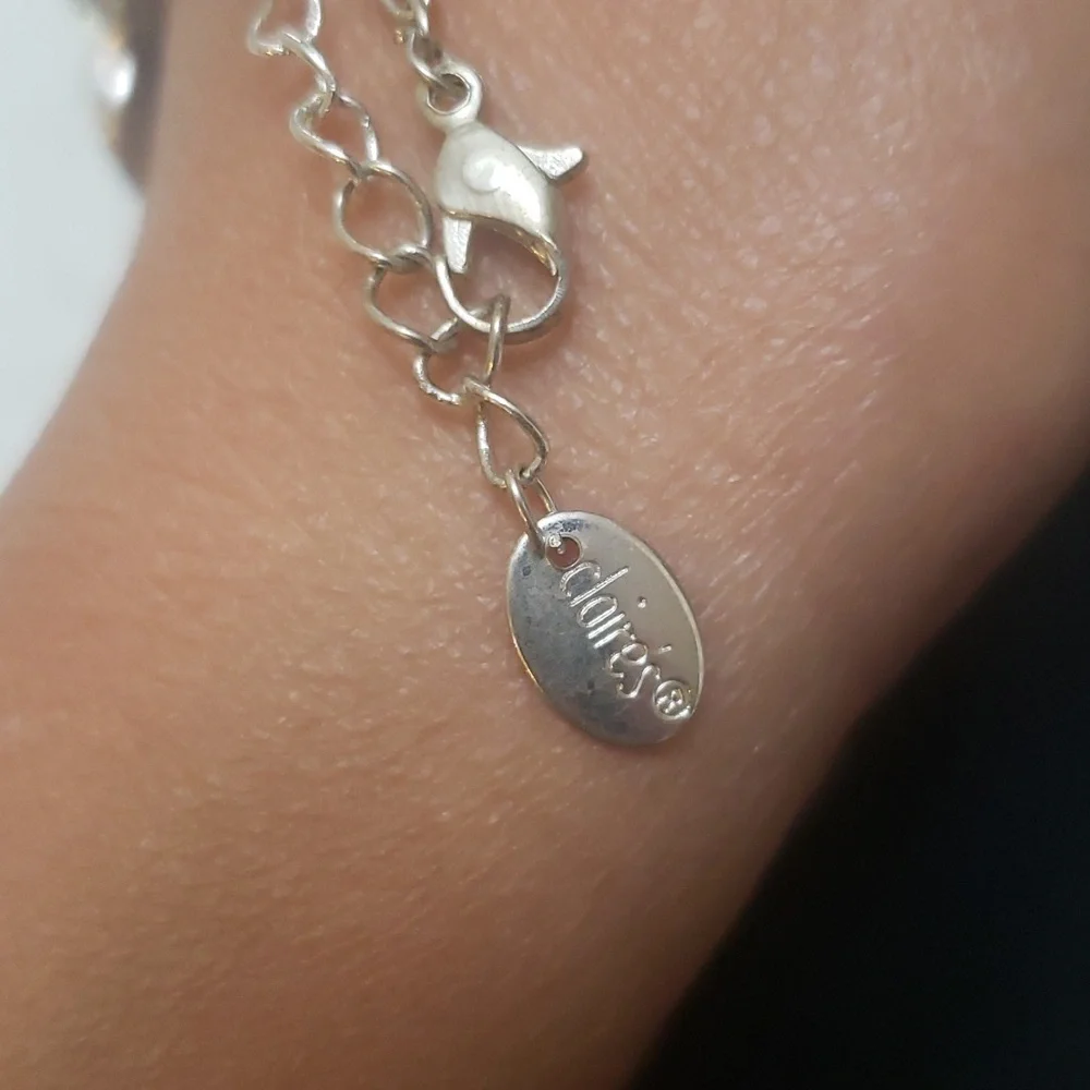 CLAIRE'S Silver CZ Fish Pendant.